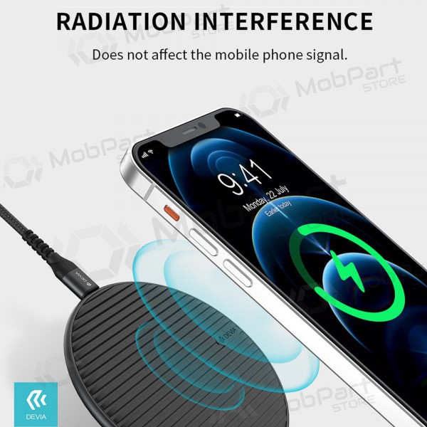Trådlös laddare Devia Aurora Ultra-Slim 15W (svart)