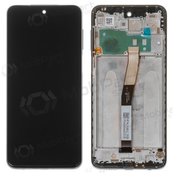 Xiaomi Redmi Note 9S skärm (svart) (med ram) (service pack) (original)