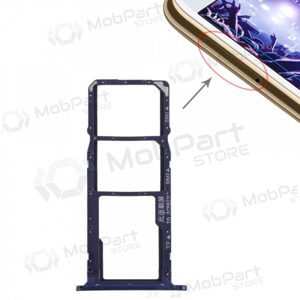 Huawei Y5 2018 SIM korthållare (blå) (original)