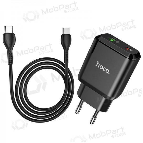 Laddare Hoco N5 USB Quick Charge 3.0 + PD 20W (3.1A) + Type-C-Type-C (svart)