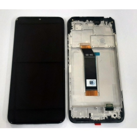 Xiaomi Poco M4 5G / Poco M5 4G skärm (svart) (med ram) (service pack) (original)
