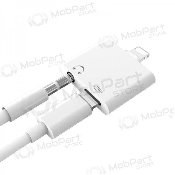 Adapter ADP15 iš Lightning į Lightning + 3,5mm (vit)