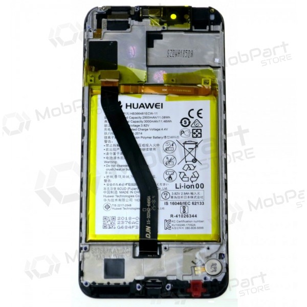 Huawei Y6 2018 / Y6 Prime 2018 skärm (svart) (med ram och batteri) (service pack) (original) Huawei Y6 2018 / Y6 Prime 2018 skärm (svart) (med ram och batteri) (service pack) (original)