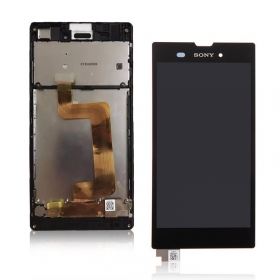 Sony D5103 Xperia T3 skärm (svart) (med ram) (begagnad grade C, original)