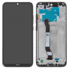 Xiaomi Redmi Note 8 / Note 8 2021 skärm (svart) (med ram) (service pack) (original)