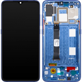 Xiaomi Mi 9 skärm (blå) (med ram) (service pack) (original)