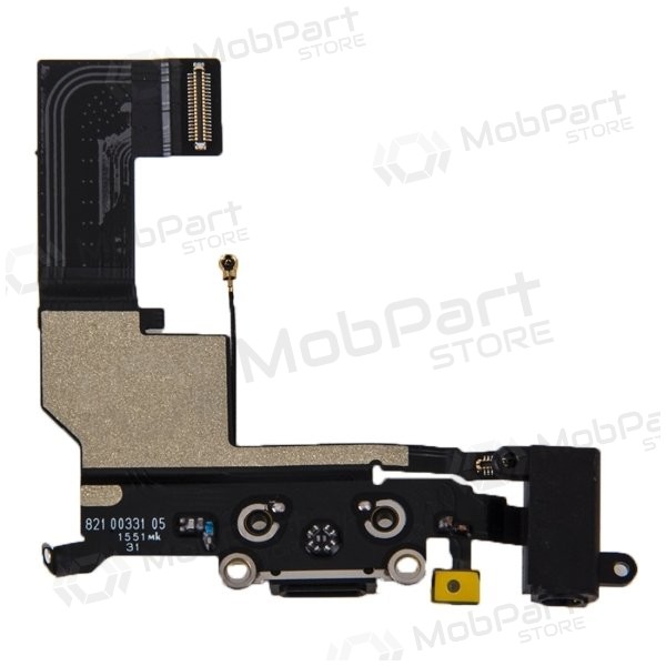 Apple iPhone SE laddarkontakt och mikrofon med flex (svart)