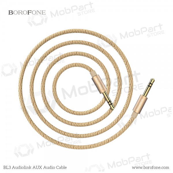 Audio adapter 3,5mm į 3,5mm Borofone BL3 (guld) Audio adapter 3,5mm į 3,5mm Borofone BL3 (guld)