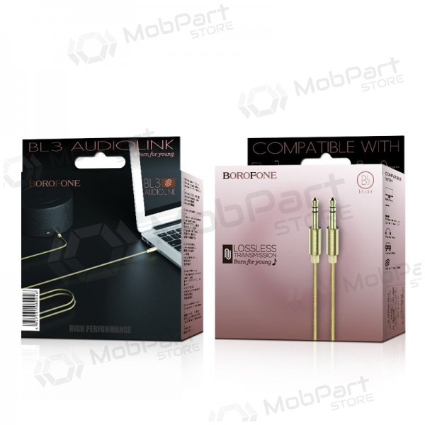 Audio adapter 3,5mm į 3,5mm Borofone BL3 (guld) Audio adapter 3,5mm į 3,5mm Borofone BL3 (guld)