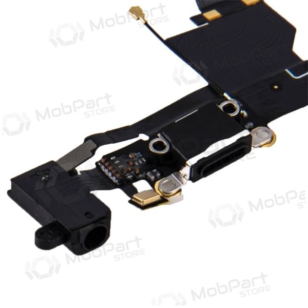 Apple iPhone SE laddarkontakt och mikrofon med flex (svart)