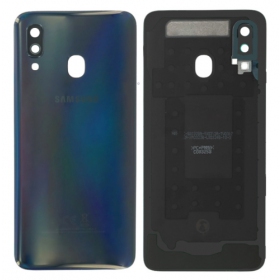 Samsung A405 Galaxy A40 2019 baksida / batterilucka (svart) (begagnad grade C, original)