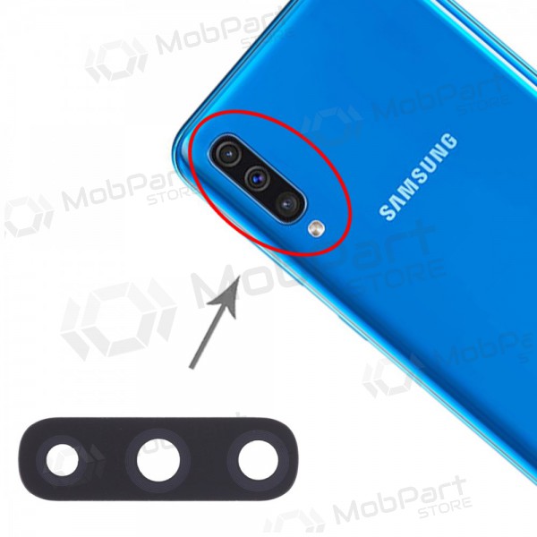 Samsung A505 Galaxy A50 2019 / A705 Galaxy A70 2019 kamera lins (svart)