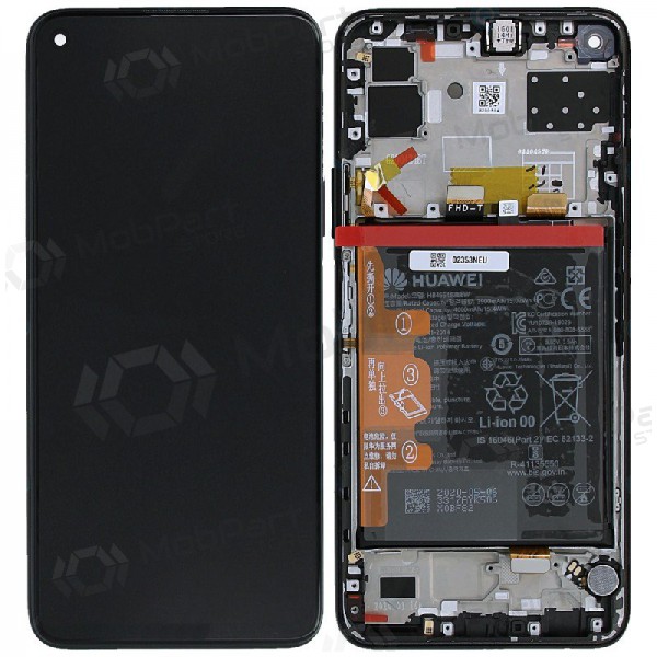 Huawei P40 Lite 5G skärm (svart) (med ram och batteri) (service pack) (original) Huawei P40 Lite 5G skärm (svart) (med ram och batteri) (service pack) (original)