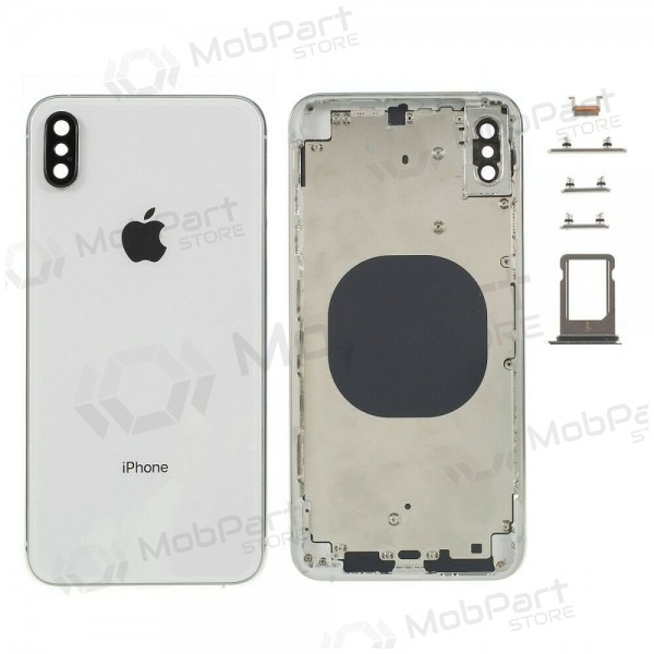 Apple iPhone XS Max baksida / batterilucka silver (vit) full
