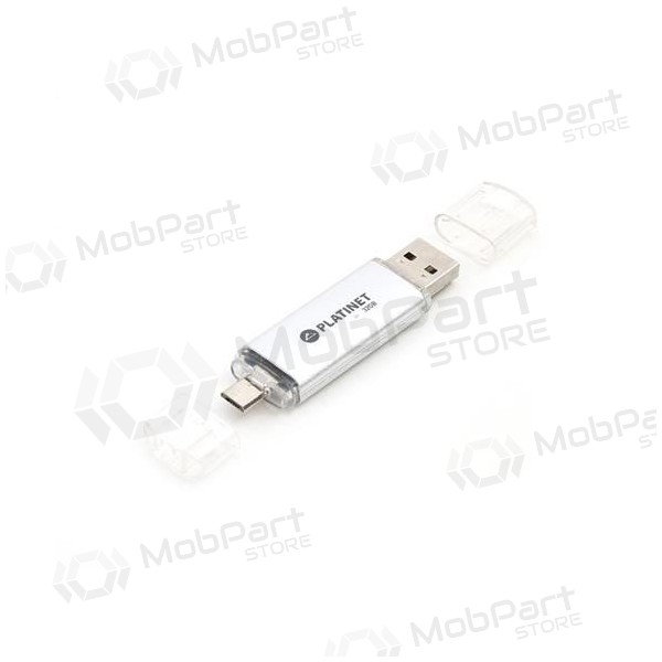 USB-minne Platinet 32GB OTG USB 2.0 + microUSB (silver)