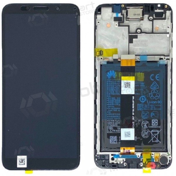Huawei Y5p 2020 skärm (svart) (med ram och batteri) (service pack) (original)