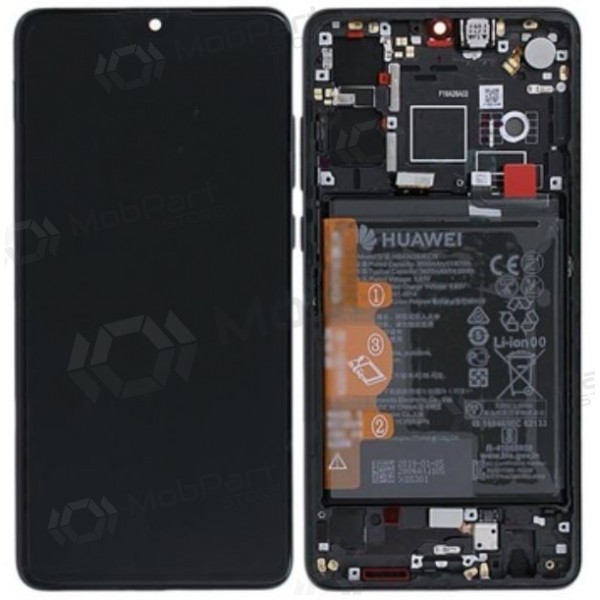 Huawei P30 (2019) skärm (svart) (med ram och batteri) (service pack) (original) Huawei P30 (2019) skärm (svart) (med ram och batteri) (service pack) (original)