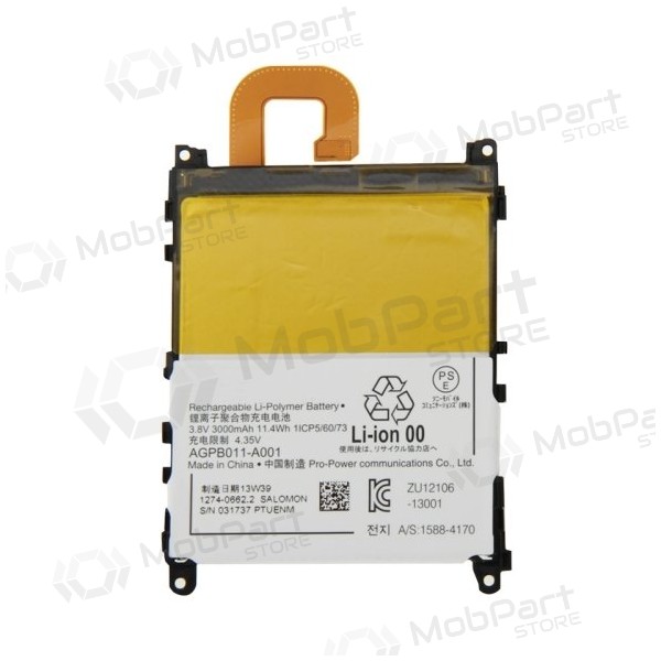Sony Xperia Z1 L39h C6902 / Xperia Z1 C6903 / Xperia Z1 C6906 / Xperia Z1 C6943 batteri / ackumulator (3000mAh)