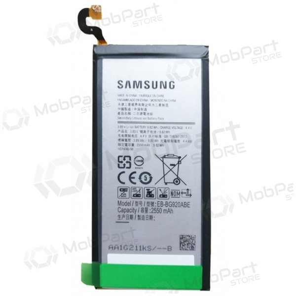 Samsung G920F Galaxy S6 (EB-BG920BBE) batteri / ackumulator (2550mAh) (service pack) (original)