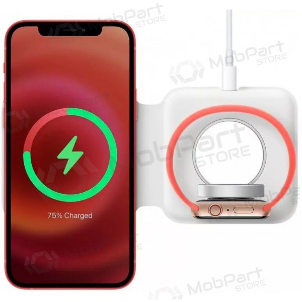 Laddare trådlös 2in1 Smart Phone, Watch MagSafe 10W (vit)