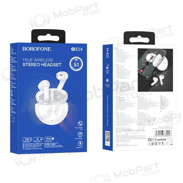 Trådlös headset Borofone BE54 Rejoice TWS (vit) Trådlös headset Borofone BE54 Rejoice TWS (vit)