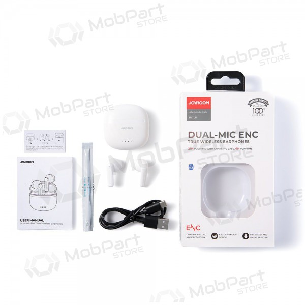 Trådlös headset Joyroom TWS JR-TL11 ENC (vit) Trådlös headset Joyroom TWS JR-TL11 ENC (vit)