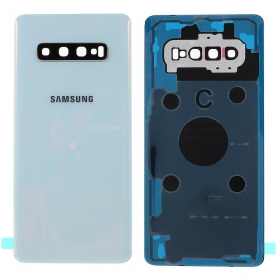 Samsung G975 Galaxy S10 Plus baksida / batterilucka vit (Prism White) (begagnad grade C, original)