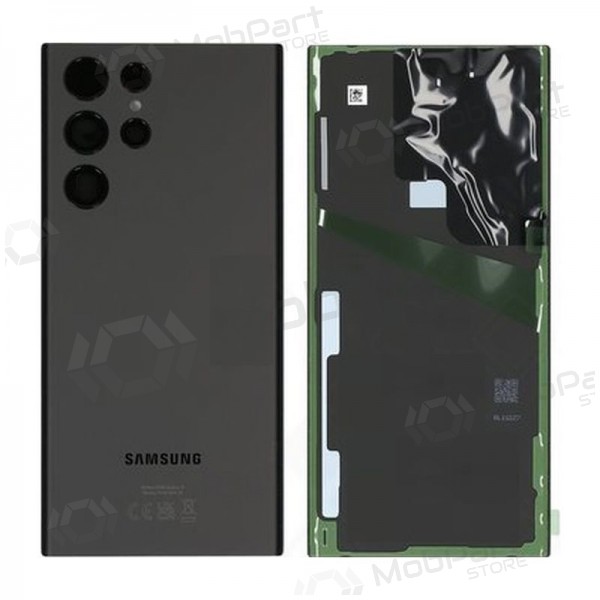 Samsung S908 Galaxy S22 Ultra baksida / batterilucka (Phantom Black) (begagnad grade A, original)