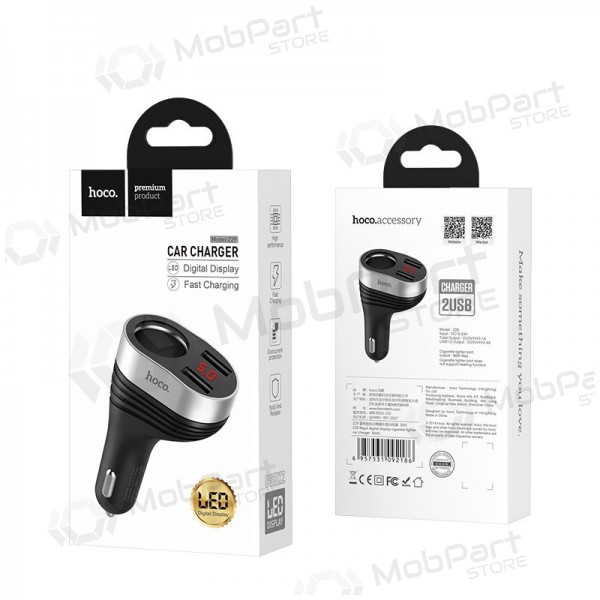 Laddare automobilinis Hoco Z29 x 2 USB (3.1A) (svart)