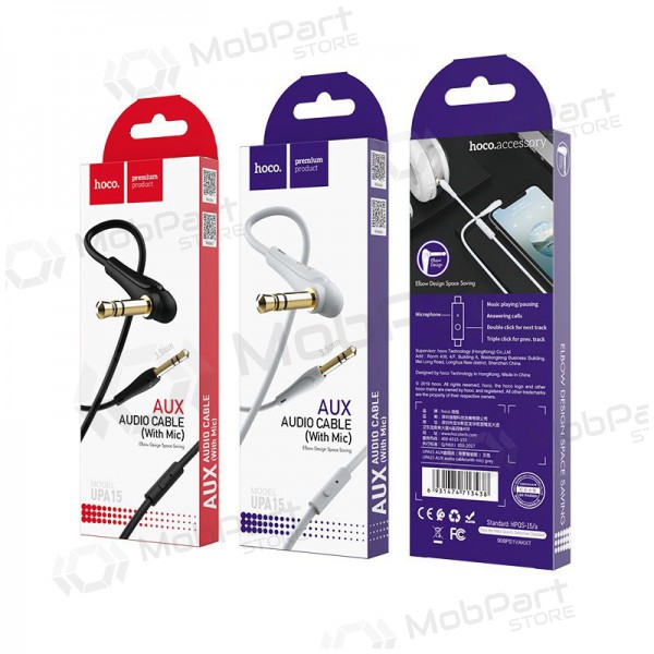Audio adapter Hoco UPA15 AUX 3,5mm į 3,5mm (svart) Audio adapter Hoco UPA15 AUX 3,5mm į 3,5mm (svart)