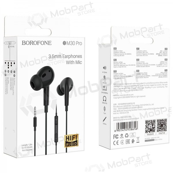 Headset Borofone BM30 Pro 3,5mm (svart) Headset Borofone BM30 Pro 3,5mm (svart)