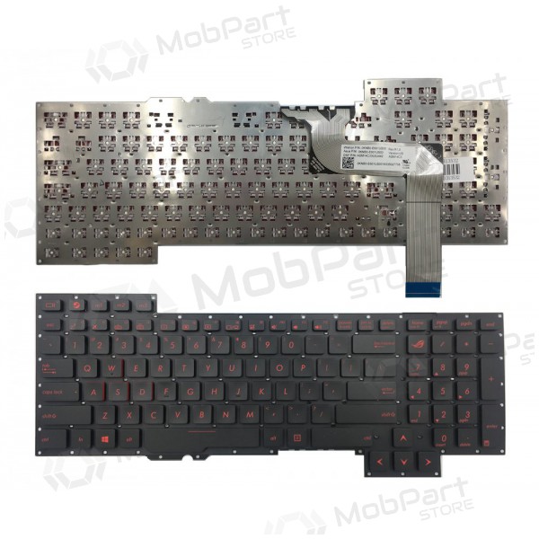 ASUS: ROG G751, G751J, G751JL, G751JM, G751JT, G751JY tangentbord ASUS: ROG G751, G751J, G751JL, G751JM, G751JT, G751JY tangentbord