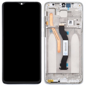 Xiaomi Redmi Note 8 Pro skärm (vit) (med ram) (service pack) (original)