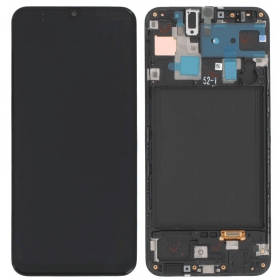 Samsung A305 Galaxy A30 (2019) skärm (svart) (med ram) (service pack) (original)