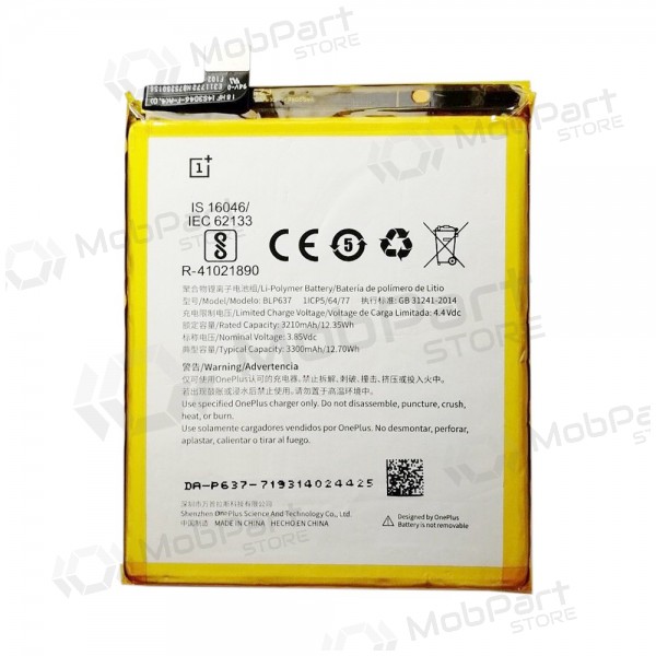 OnePlus 5T (BLP637) batteri / ackumulator (3300mAh)