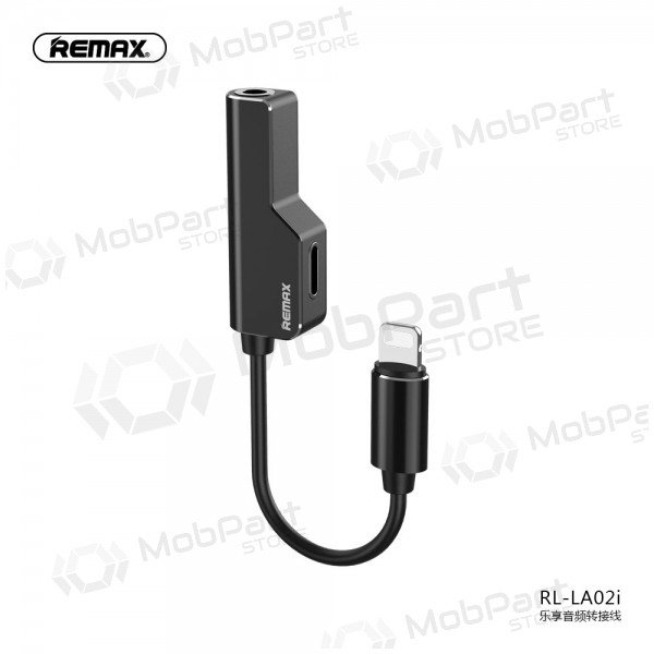 Adapter Remax RL-LA02i iš Lightning į 2x Lightning (svart)