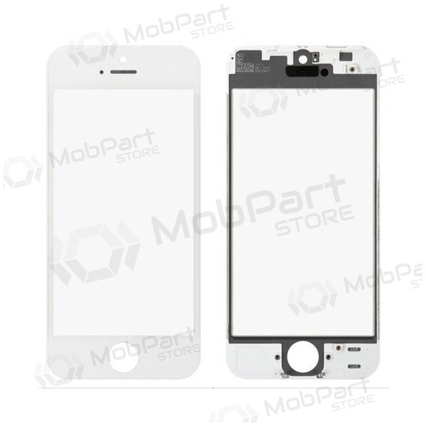 Apple iPhone 5 Skärmglass med ram och OCA (vit) (for screen refurbishing) - Premium Apple iPhone 5 Skärmglass med ram och OCA (vit) (for screen refurbishing) - Premium