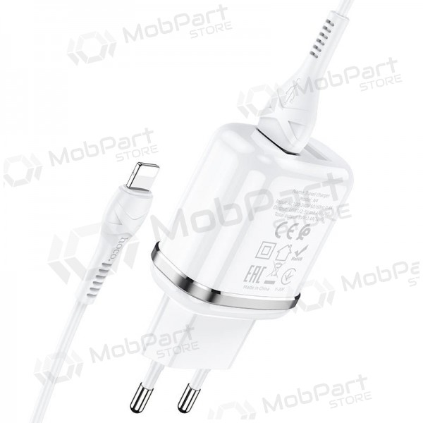 Laddare Hoco N4 X 2 USB  jungtimis + Lightning (2.4A) (vit)