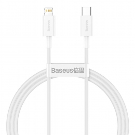 USB kabel Baseus Superior Type-C - Lightning PD 20W 1.0m (vit) CATLYS-A02
