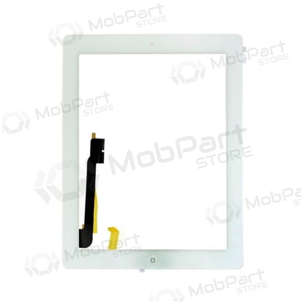 Apple iPad 4 pekskärm med HOME-knapp och hållare (vit)