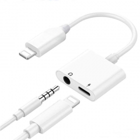 Adapter bluetooth ADP13 iš Lightning į Lightning + 3,5mm (vit)