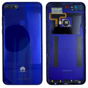 Huawei Y7 2018 baksida / batterilucka (blå) (begagnad grade C, original)