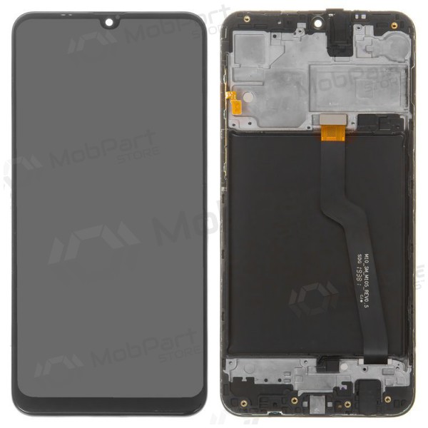 Samsung A105 Galaxy A10 (Dual SIM) skärm (svart) (med ram)