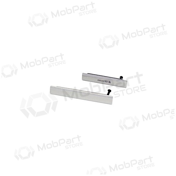 Sony Xperia Z2 D6502 / Z2 Xperia D6503 / Z2 D6543 microSD och microUSB-SIM sidoluckor (vita)