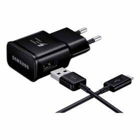 Laddare original Samsung EP-TA200NBE 15W + Type-C kabel svart