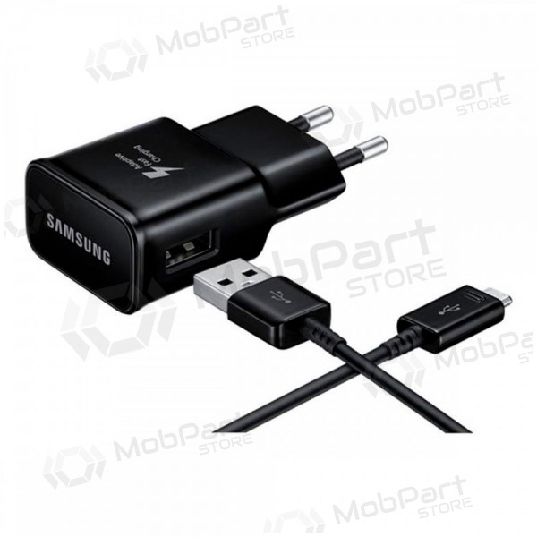 Laddare original Samsung EP-TA200NBE 15W + Type-C kabel svart