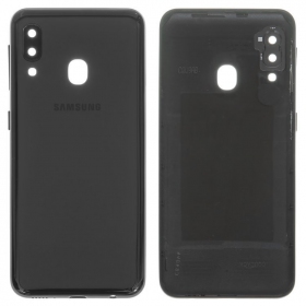 Samsung A202 Galaxy A20e 2019 baksida / batterilucka (svart) (begagnad grade B, original)