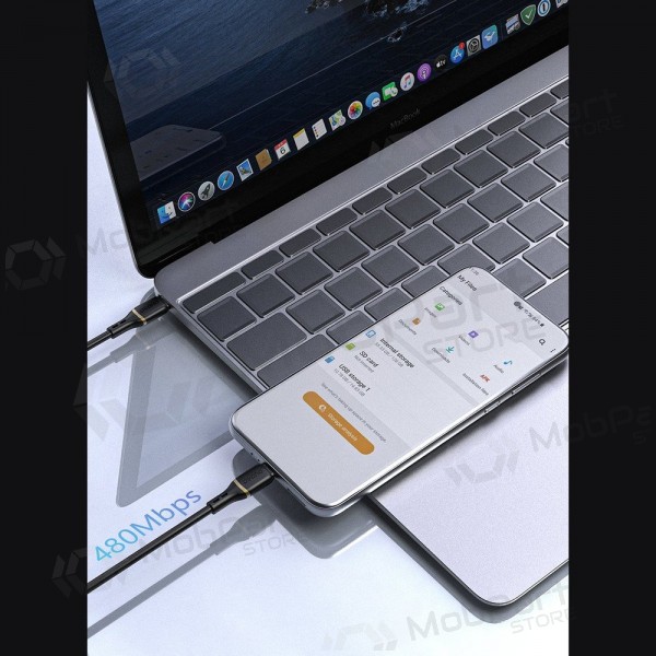 USB-C-kabel Dudao L25C USB-C till USB-C 1 m 60 W svart