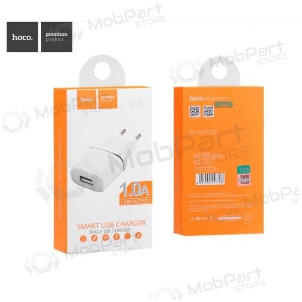 Laddare HOCO C11 Smart USB (5V 1A) (vit)