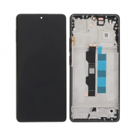 Ekranas Xiaomi Redmi Note 13 Pro 4G/Poco M6 Pro 4G su lietimui jautriu stikliuku och rėmeliu Midnight Black original (service pack)